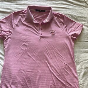 RLX Ralph Lauren Pink Fitted Buttoned Polo Top